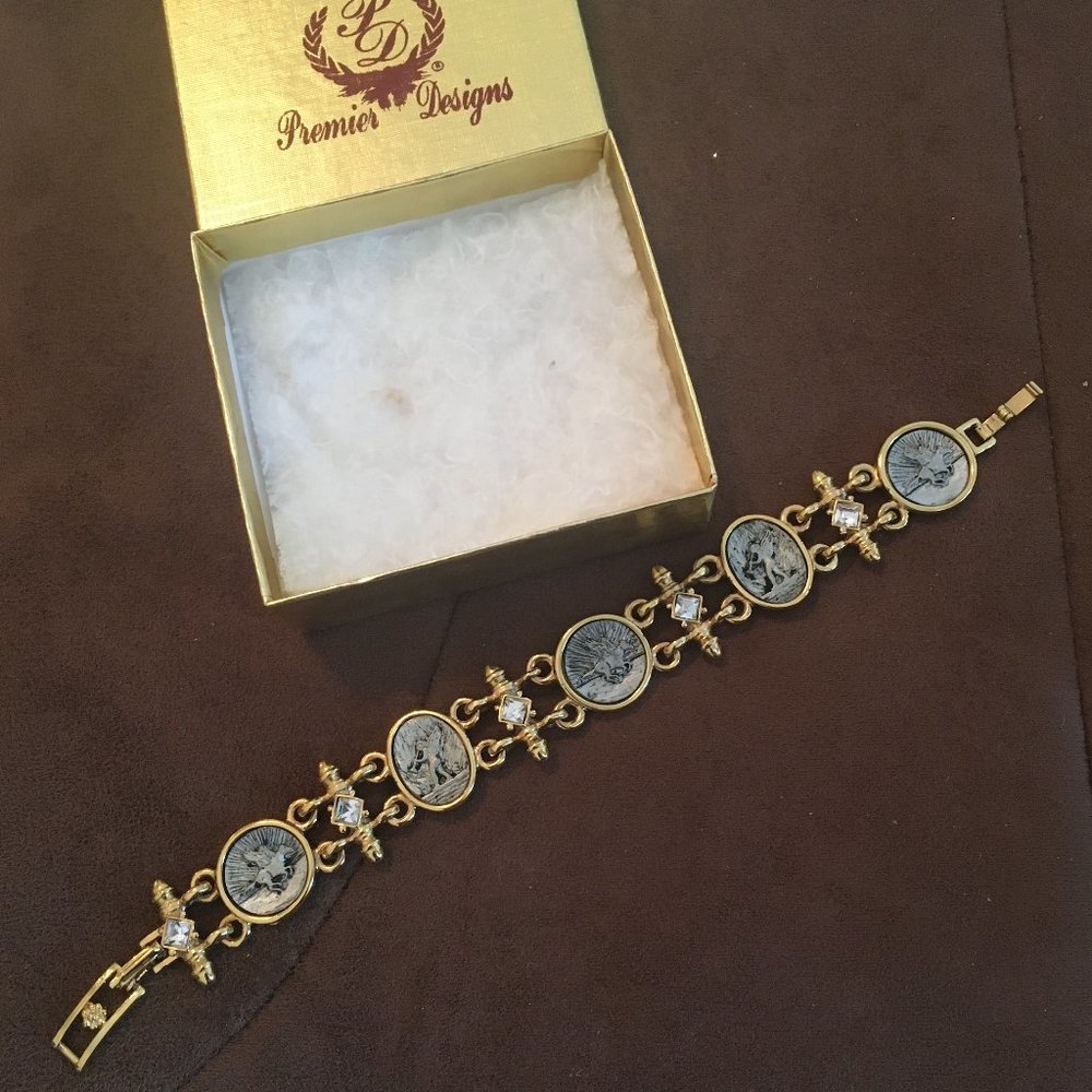 Premier Designs Silver Gold Coin Bracelet